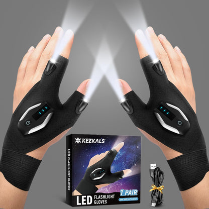 GUANTES CON LUZ LED RECARGABLE