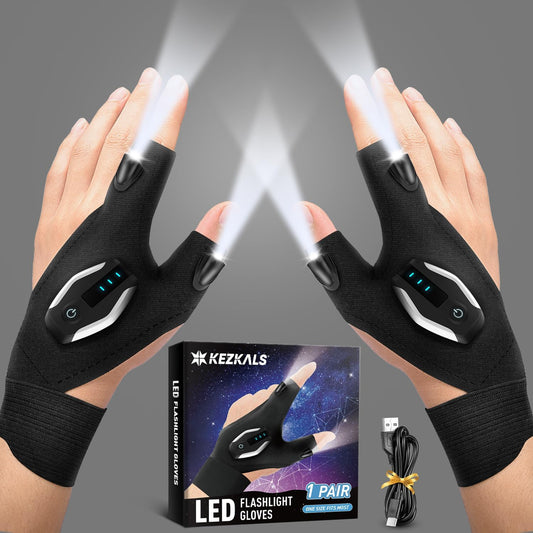 GUANTES CON LUZ LED RECARGABLE