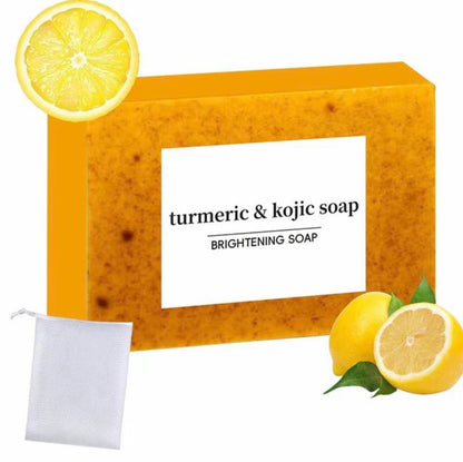 Jabón de Cúrcuma Natural (100 gramos): Tu Aliado Diario para una Piel Radiante y Uniforme (Incluye Bolsita de tela)