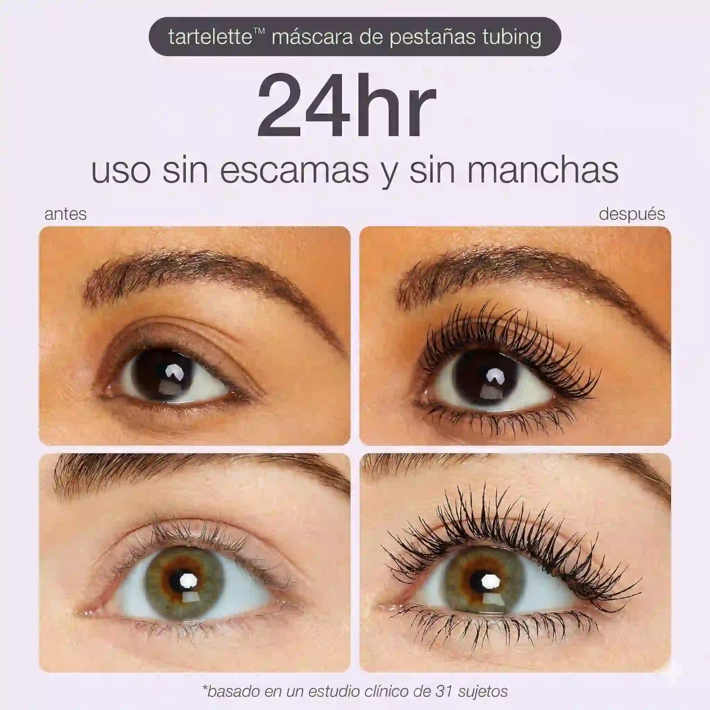 Tarte Lash Cocktail: El Dúo para unas Pestañas con Volumen Extremo. Combo incluye: blanca (alargadora) y negra (tinte).