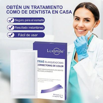 Luxsmile Non Peroxide –  28 Pares de Tiras blanqueadoras dentales Moradas, 3 veces mas efectivas que las transparentes