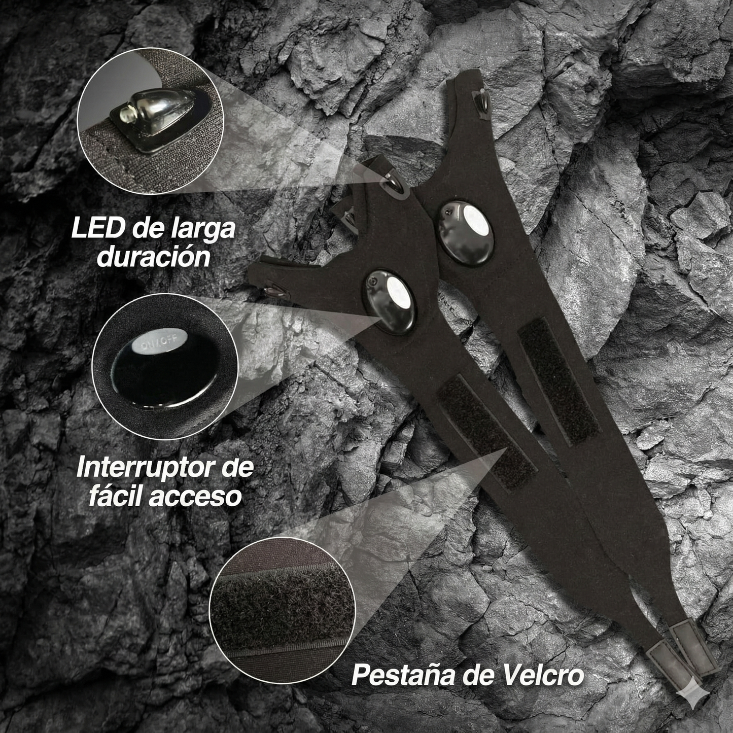 GUANTES CON LUZ LED RECARGABLE