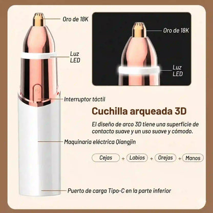 Depiladora Facial KAPHIO 2 en 1: Piel de Porcelana Sin Dolor ni Irritación al Instante