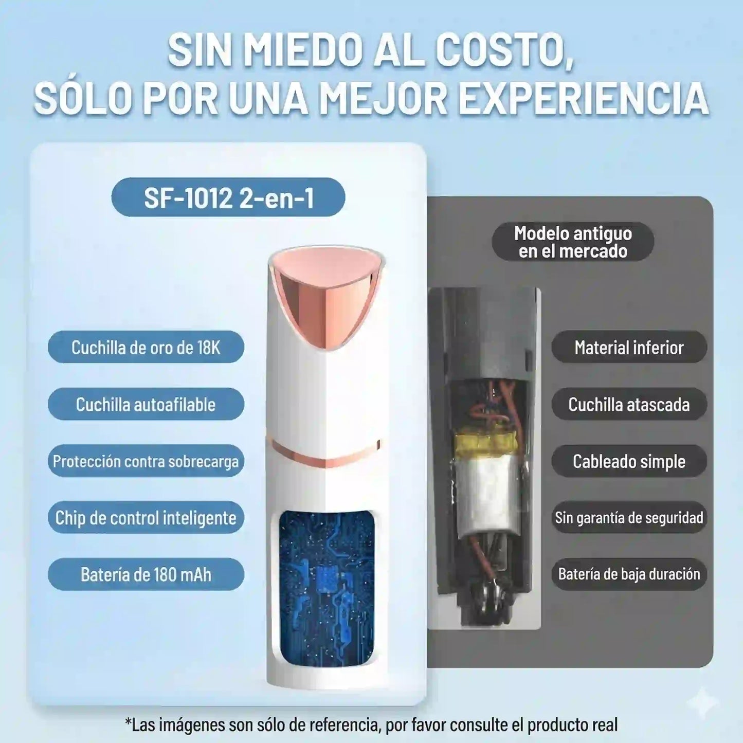 Depiladora Facial KAPHIO 2 en 1: Piel de Porcelana Sin Dolor ni Irritación al Instante